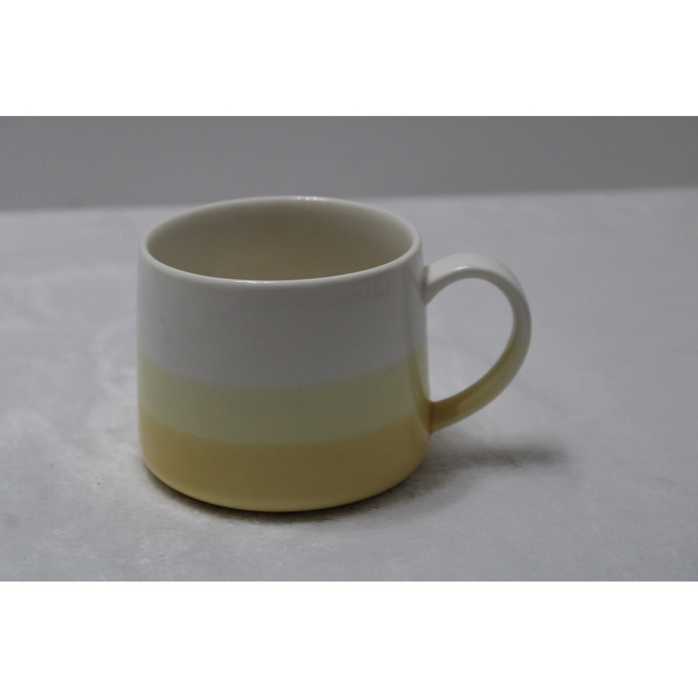 Starbucks 2014 Yellow White Colorblock Gradient Ceramic Coffee Mug 10oz